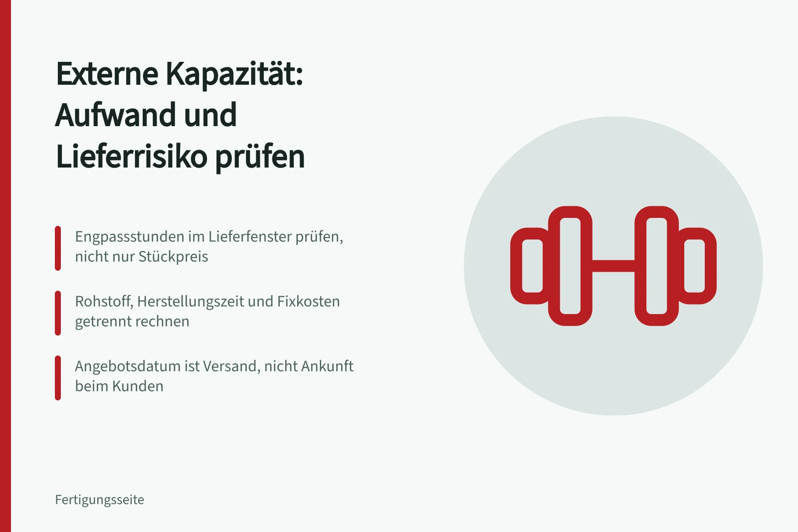 Entscheidungshilfe zur Beurteilung externer Fertigungskapazität nach Aufwand und Lieferrisiko